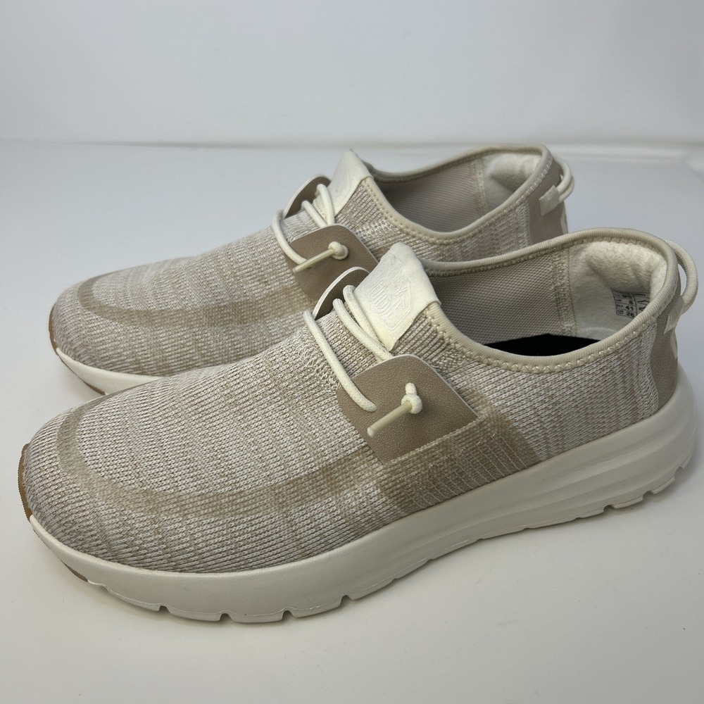 HEYDUDE Sirocco Women's Size 10 Slip On Sneakers Natural Beige Knit Casual Shoes